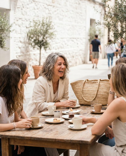 Mulher a divertir-se com amigas - Kalyra afrontamentos